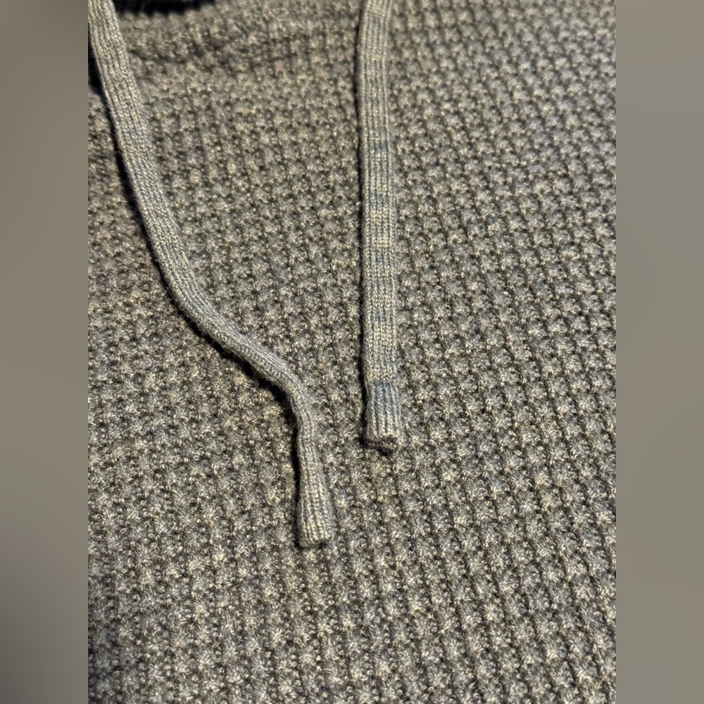 Marine Layer Waffle Knit Wool Cotton Blend Pullover Hoodie Green XL - Picture 12 of 15